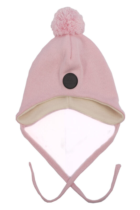 Organic cotton hat with strings light pink (0 m-4 y)
