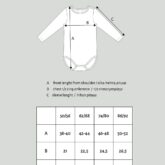 Lasten body tasosaumahiha mittakuva