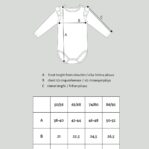 Lasten röyhelöbody tasosaumahiha mittakuva