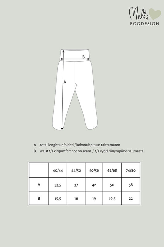Vauvan ribbi potkuhousut - Melli EcoDesign