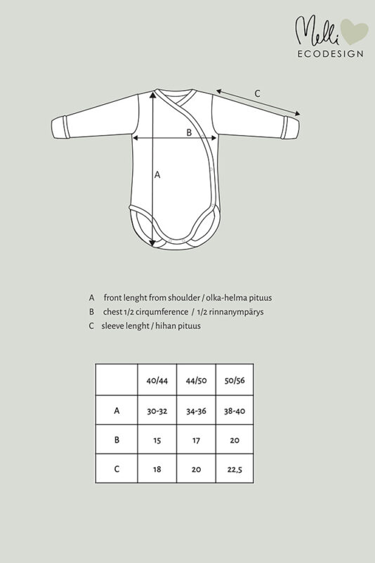 Vauvan pupu kietaisubody - Melli EcoDesign