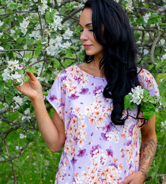 Naisten laventeli tunika taskuilla - Melli EcoDesign Naisten laventeli tunika taskuilla - Melli EcoDesign