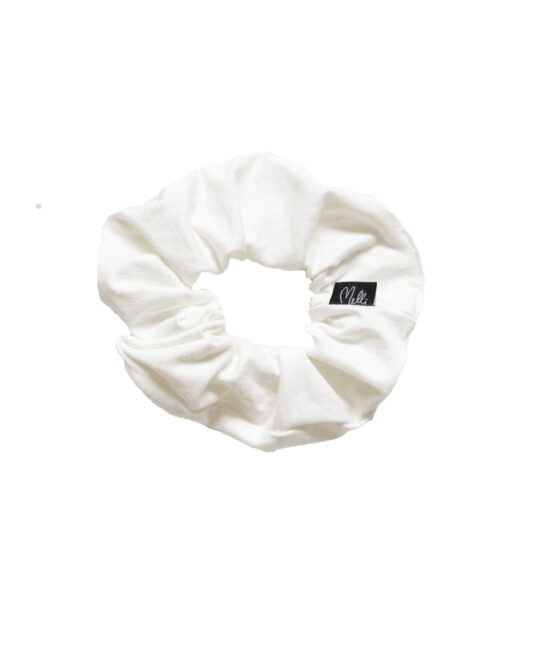 Valkoinen bambu scrunchie - Melli EcoDesign