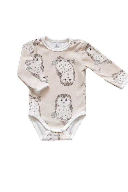 Vauvan body pöllö kuosilla - Hilla Clothing