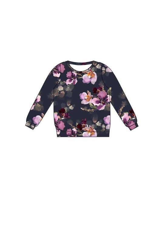 Laasten collegepaita mystique flowers navy tuotekuva