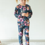 Lasten collegelegginsit Mystic flower tummansininen - Melli EcoDesign