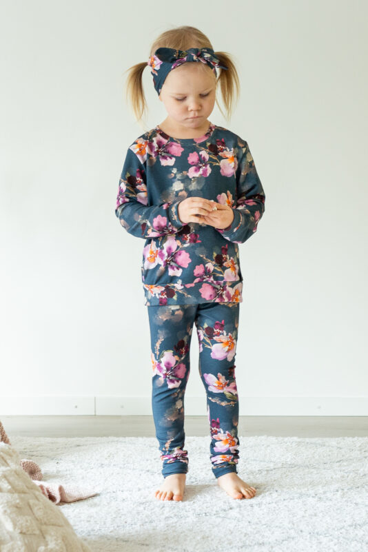 Collegelegginsit Mystic flower tummansininen 86/92-146/152