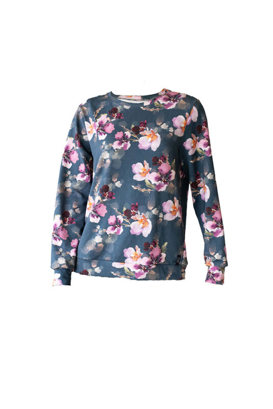 Collegepaita Mystic flower tummansininen XS-3XL