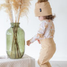 Vauvan ribbi potkuhousut vaalea kaura - Melli EcoDesign