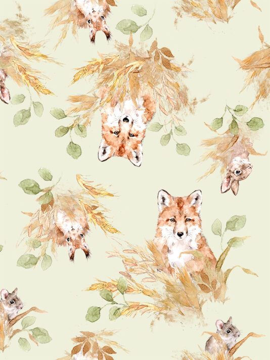 viljapellon kätköissä lime - kuosikuva. -Melli EcoDesign viljapellon kätköissä lime - kuosikuva. -Melli EcoDesign