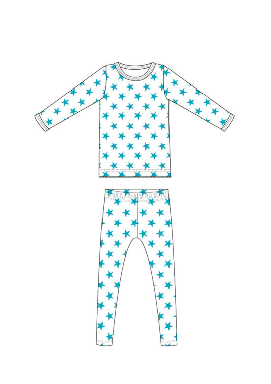 Hilla Clothing pyjamasetti Tähti turkoosi