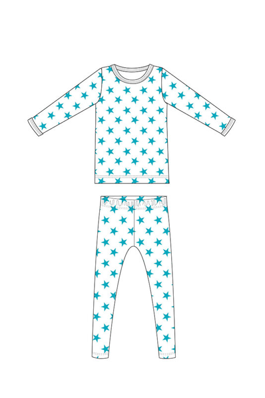 Hilla Clothing pyjamasetti Tähti turkoosi