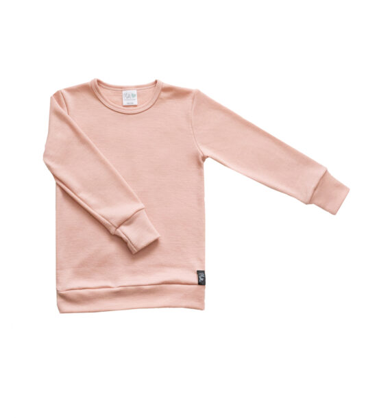 Lasten vaaleanpunainen merinovillapaita - Melli EcoDesign Lasten vaaleanpunainen merinovillapaita - Melli EcoDesign
