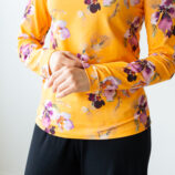 Naisten paita Mystic flower okra - Melli EcoDesign
