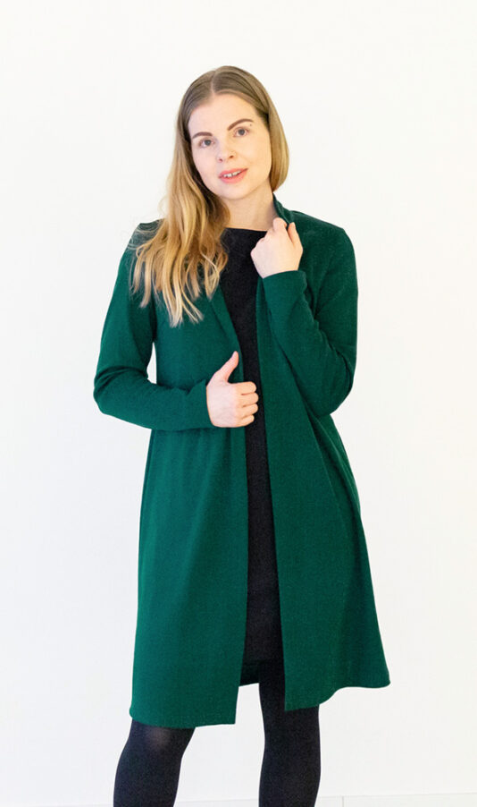 Kotimainen merinoneuletakki vihreä - Melli EcoDesign Kotimainen merinoneuletakki vihreä - Melli EcoDesign