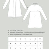 N.merino-tencel neuletakki mittakuva