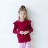 lasten punainen ribbipaita röyhelöillä - Melli EcoDesign