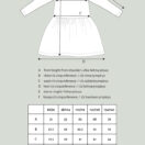 Collegemekko frillahihoilla mittakuva