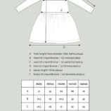 Collegemekko frillahihoilla mittakuva