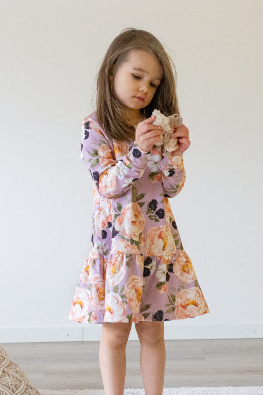 Lasten lila kukkamekko - Melli EcoDesign
