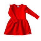 Lasten mekko röyhelöhihoilla punainen - Melli EcoDesign