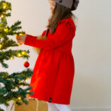 Lasten punainen röyhelömekko - Melli EcoDesign