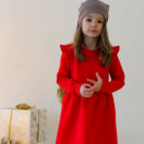 Lasten röyhelömekko punainen - Melli EcoDesign