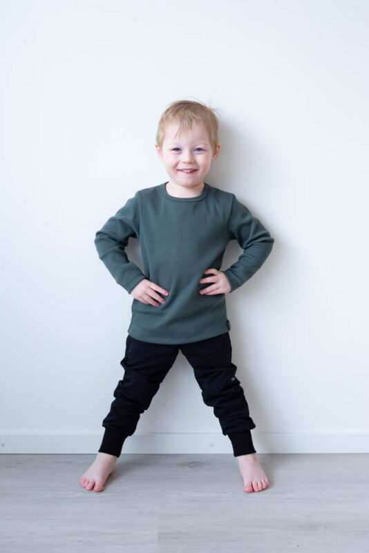 Lasten vihreä ribbipaita - Melli EcoDesign