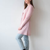 Naisten vaaleapunainen merinoneuletakki - Melli EcoDesgn