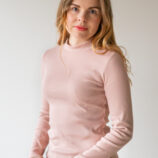Naisten vaaleanpunainen ribbipaita - Melli EcoDesign