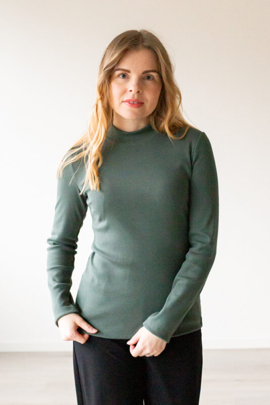 Naisten vihreä ribbipaita - Melli EcoDesign Naisten vihreä ribbipaita - Melli EcoDesign