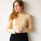 Vaalea kaura ribbipaita naisille - Melli EcoDesign