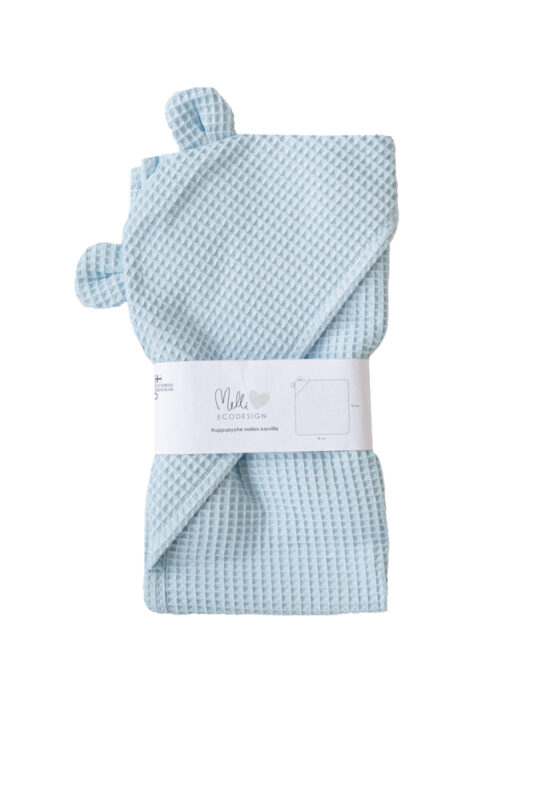 Vauvan huppupyyhe sininen - Melli EcoDesign