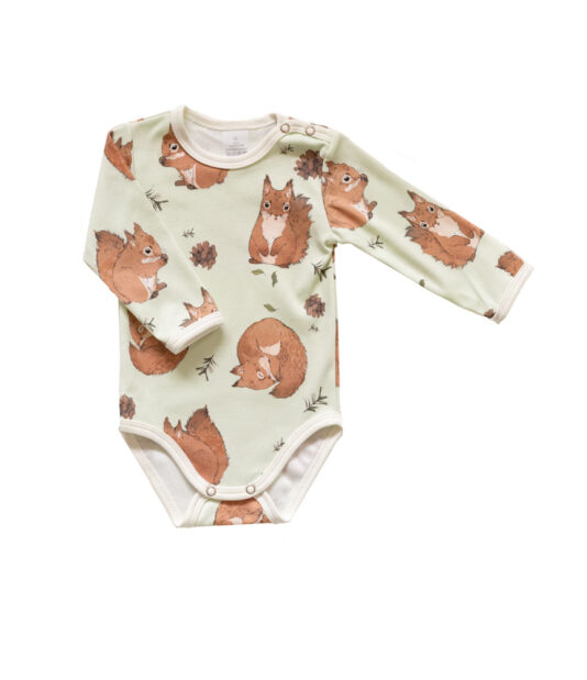 Vauvan vihreä orava body - Melli EcoDesign