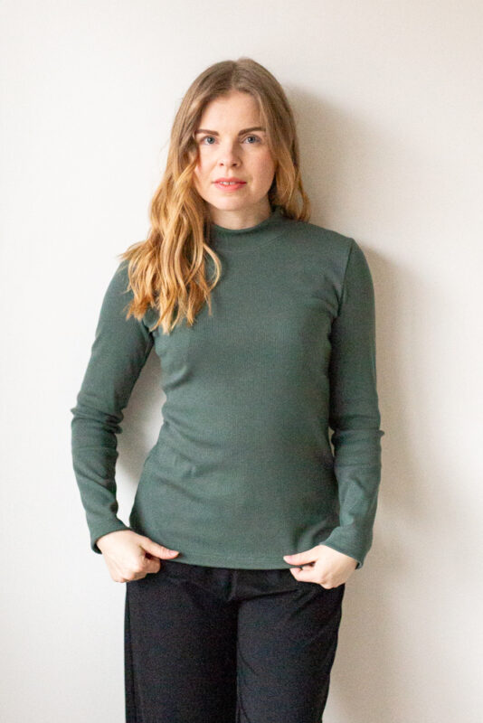 Vihreä ribbipaita naisille - Melli EcoDesign Vihreä ribbipaita naisille - Melli EcoDesign