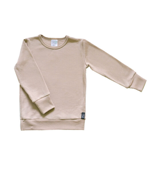 lasten-merinovilla-paita-hiekka- Melli EcoDesign