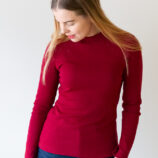 Naisten burgundy ribbipaita - Melli EcoDesign