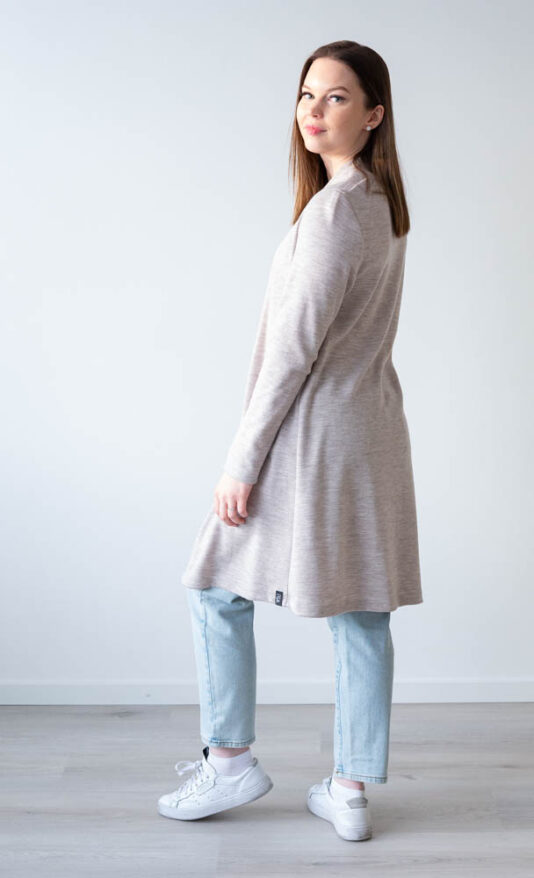 Naisten merinovilla neuletakki hiekka - Melli EcoDesign Naisten merinovilla neuletakki hiekka - Melli EcoDesign