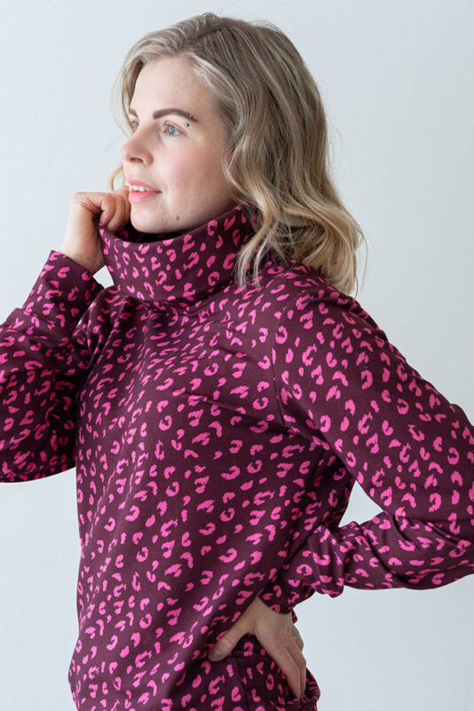 Naisten Collegepaita kauluksella pinkki - Melli EcoDesign