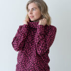 Naisten collegepaita kauluksella leo pinkki - Melli EcoDesign