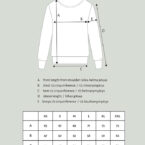 Naisten collegepaita kauluksella mittakuva