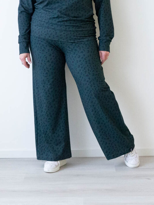 Naisten leopardi havu kuosiset housut - Melli EcoDesign