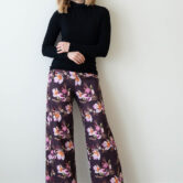 Naisten leveät housut luumu - Melli EcoDesign