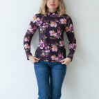 Naisten paita korkealla kauluksella mystic luumu - Melli EcoDesign