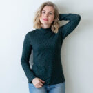 Paita korkealla kauluksella leopardi havu - Melli EcoDesign