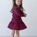 Lasten frillamekko leopardi pinkki kuosilla - Melli EcoDesign