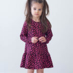 Lasten leopardi pinkki frillamekko - Melli EcoDesign