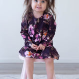 Lasten luumun sävyinen frillamekko - Melli EcoDesign