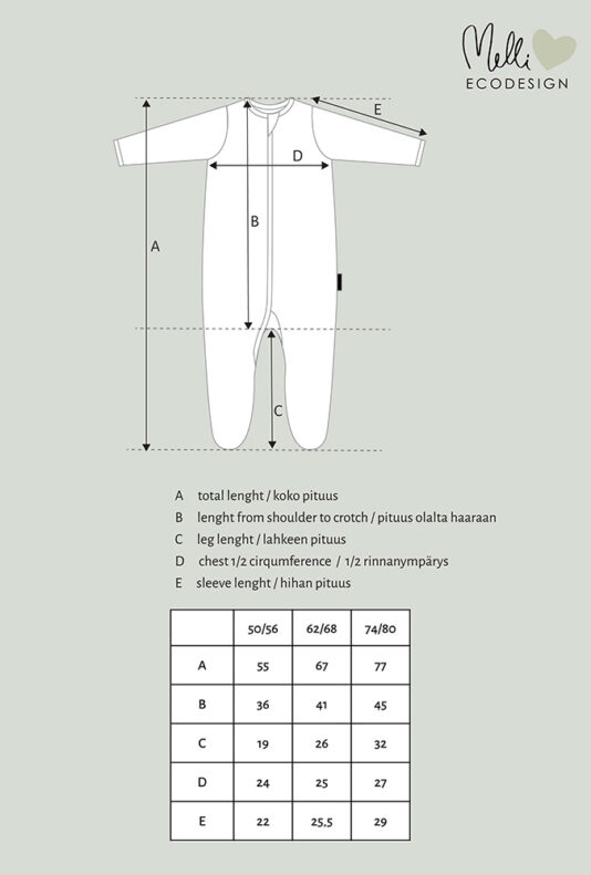 MELLI UNIHAALARI mittakuva - Melli EcoDesign MELLI UNIHAALARI mittakuva - Melli EcoDesign