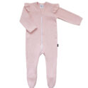 Vauvan vaaleanpunainen ribbi unihaalari jalkaterillä - Melli EcoDesign